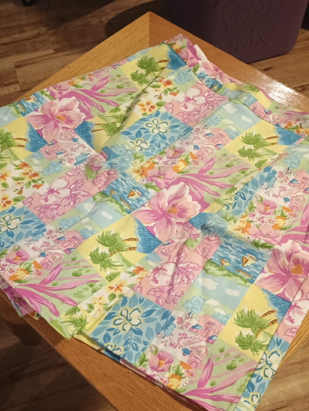 VINTAGE PASTEL BRIGGS NY SZ 14 SUMMER SKORT W/ DESIGN
